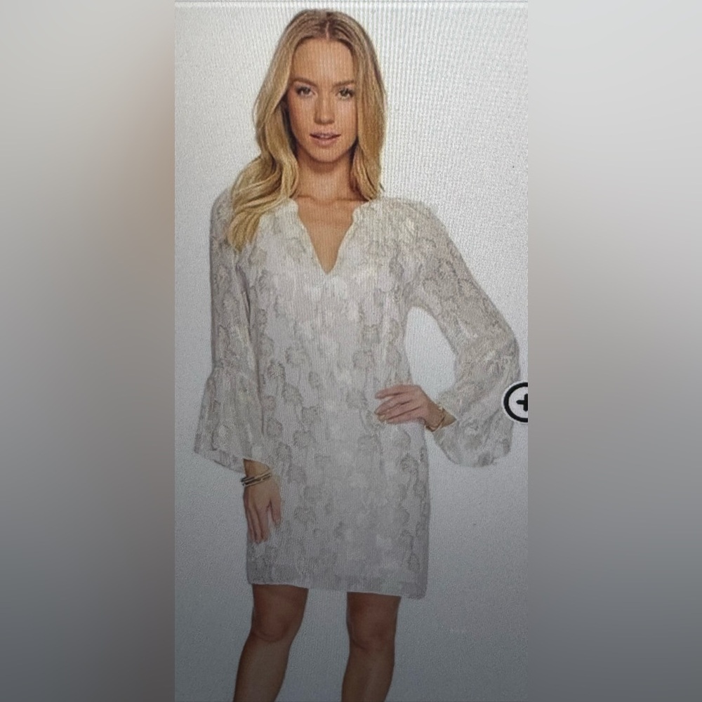 Lilly Pulitzer Cream Lace Bell-Sleeve Dress